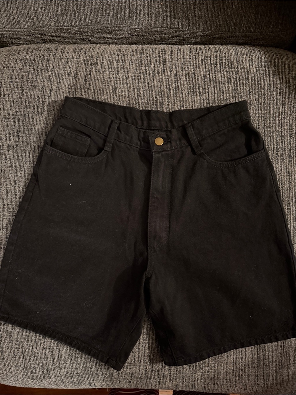 Los Angeles Apparel 100% cotton Black Denim Shorts 7 in inseam